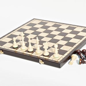 Gepersonaliseerde houten schaakset 18", gratis personalisatie, perfect verjaardagscadeau, gratis expresverzending