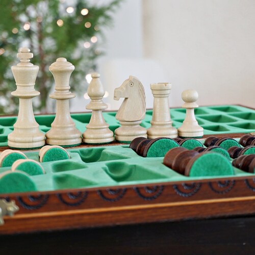 Personalized Wooden Chess Set 18,5