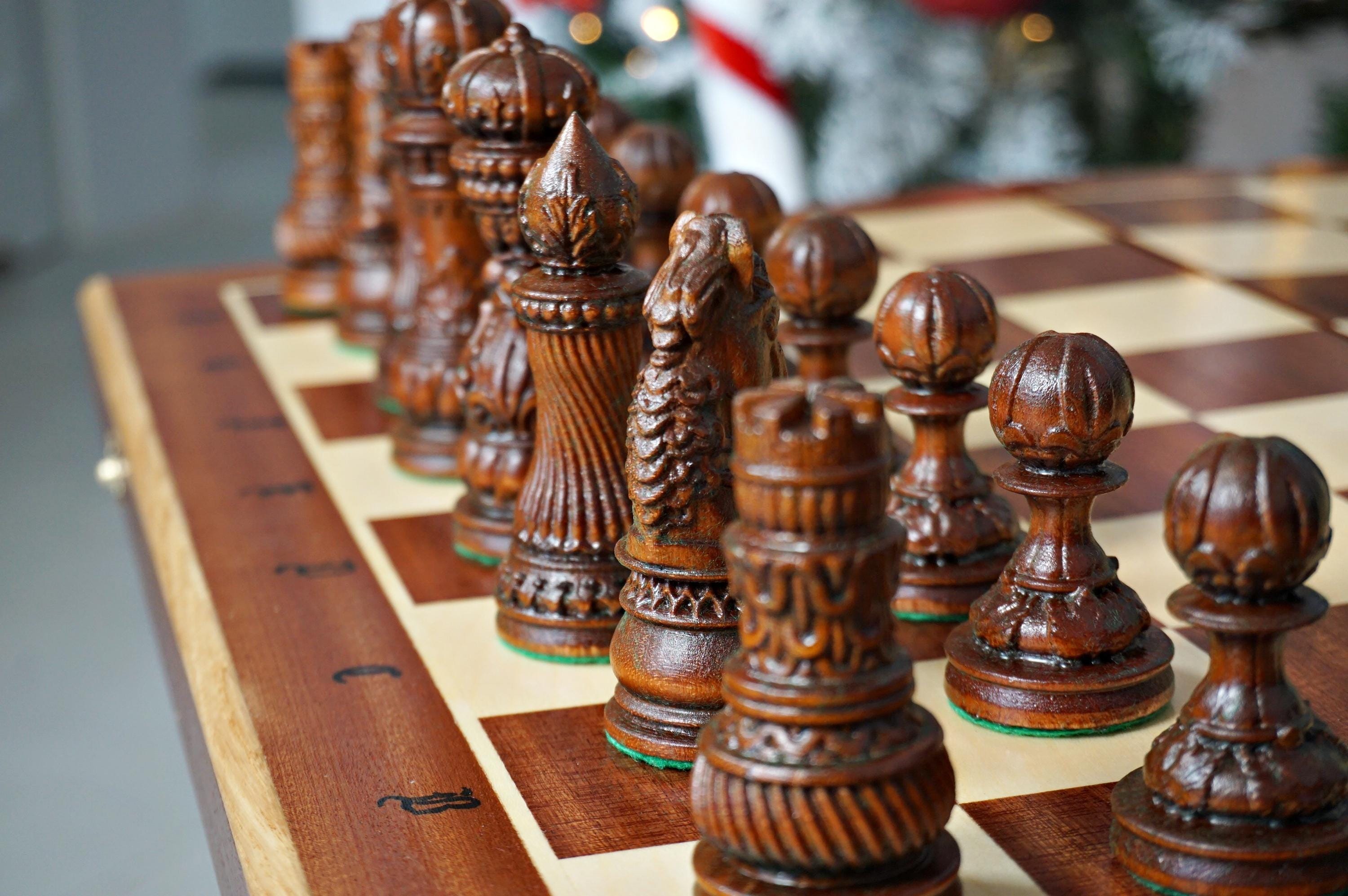 Personalized Wooden Chess Set 23"(58,5 cm), Personalization for FREE, Perfect Birthday Gift, Free Express Shipping