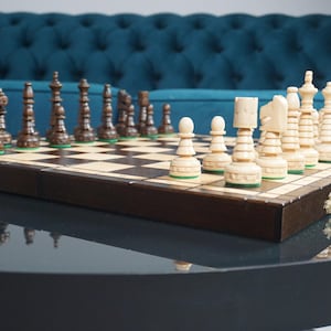 Gepersonaliseerde houten schaakset 18", gratis personalisatie, perfect kerstcadeau, gratis expresverzending