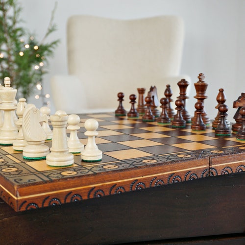 Personalized Wooden Chess Set 18,5