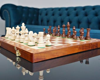 Handmade Wooden Tournament Chess Set – Staunton Design, 14 inch