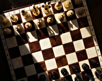 Jeu d’échecs en bois personnalisé 19.5 », Personnalisation gratuite, Cadeau de Noël parfait, Livraison express gratuite