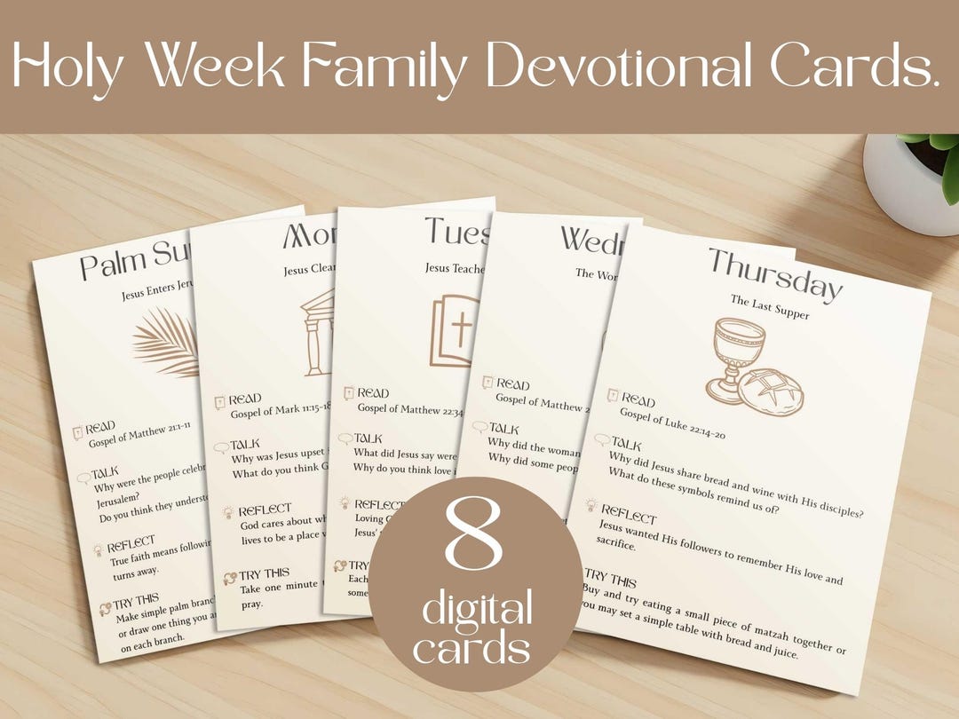 Holy Week Devotional Cards for Families | Easter Conversations Cards ...