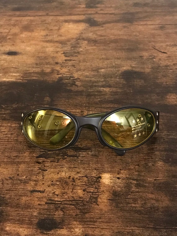 Vintage Deadstock 90s New Neon Black Mirror Revo Sunglasses New A8
