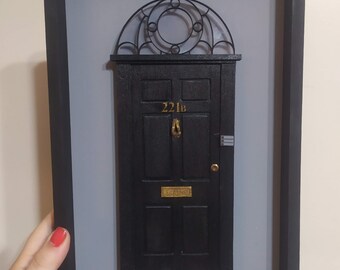 221b ベイカー ストリートのドア シャドーボックス ディスプレイ