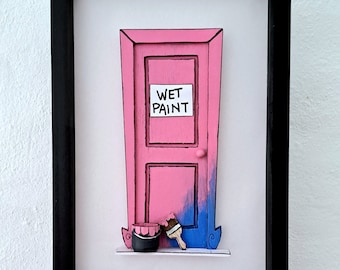 Pink Panther miniature door shadowbox display frame