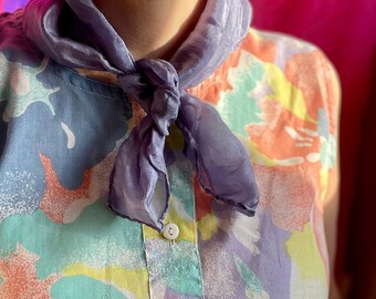 100% Silk Botanically / Naturally dyed scarf - Hand dyed with butterfly pea flowers