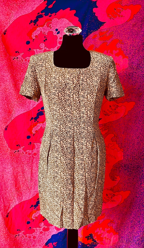 Vintage 1980s silk Spencer Jeremy cocktail dress … - image 1