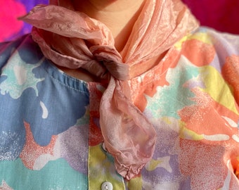 100% Silk Botanically / Naturally dyed scarf - Hand dyed with mangold - beetroot