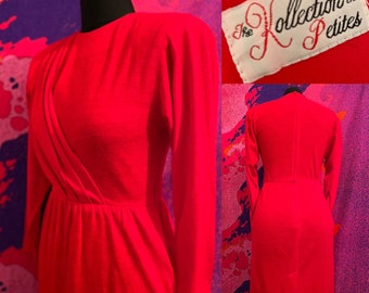 Vintage 1960s Ferrari Red midi party dress