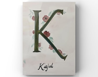 Custom birthday card, watercolour flower birthday, greeting card, made on order, personalised cards