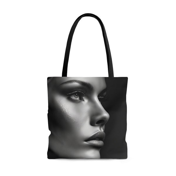 High Fashion Model Face Tote Bag, Shopping Bag, Handbag