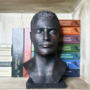 Freddie Mercury Resin Bust: Handmade Pop Art Sculpture (10&quot;)