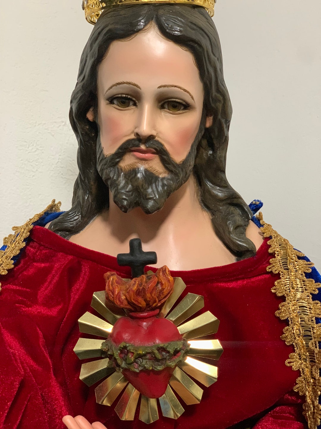 Sacred Heart Statue 40in Etsy