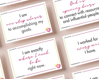Entrepreneur Affirmation Cards, Motivational Vision Board Printables (PDF)