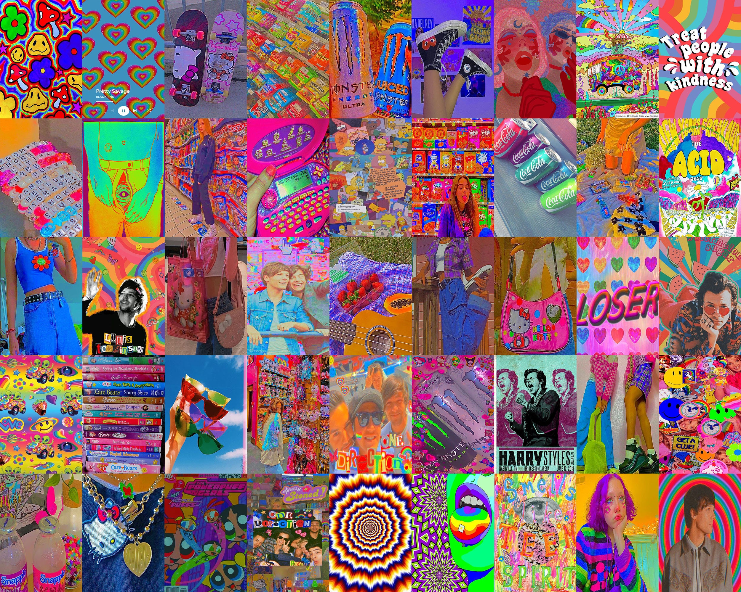 DIGITAL 90 Pcs Indie Kidcore Aesthetic Wall Collage Kit Indie | Etsy