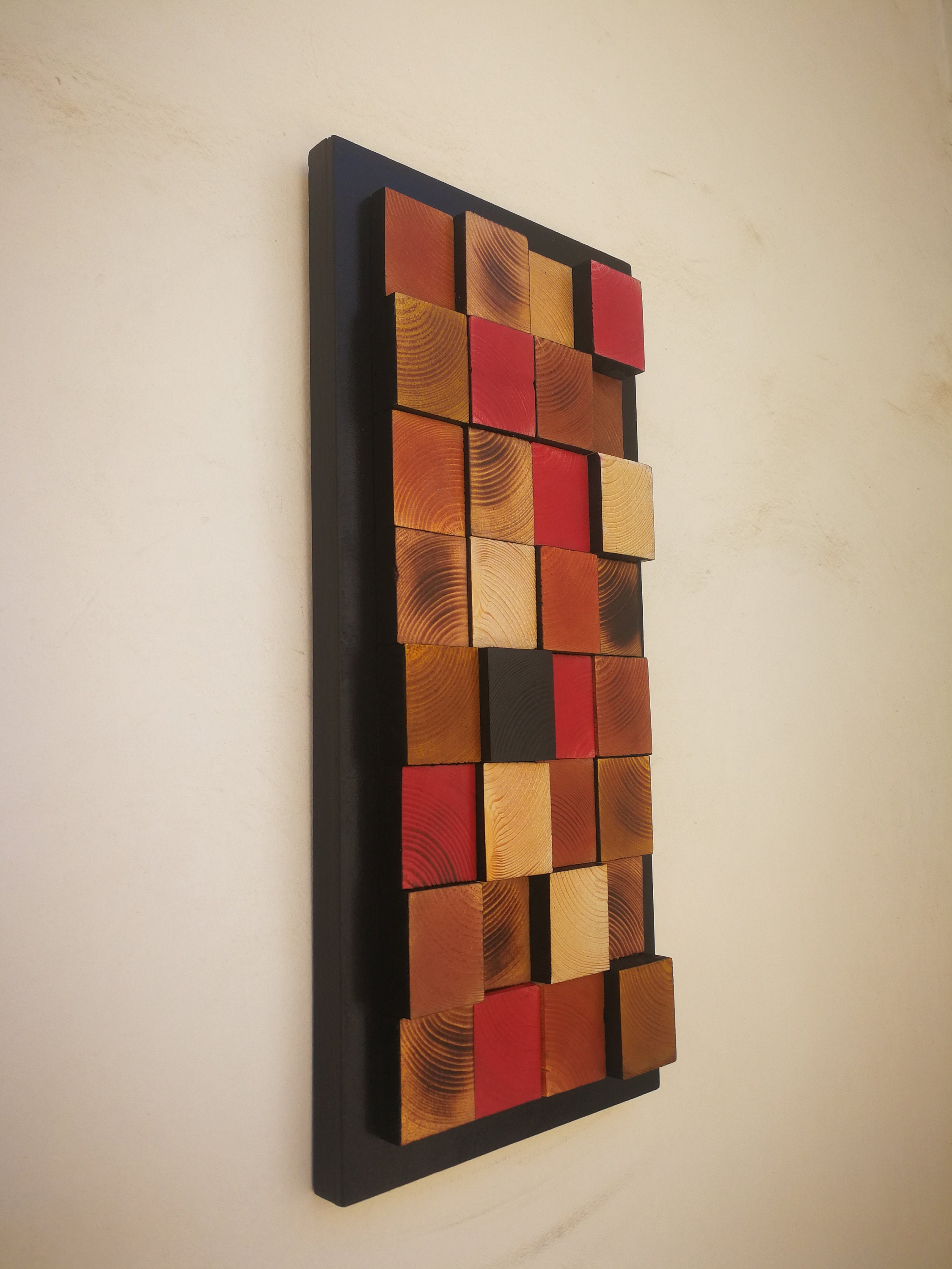 Square 322 picture made of wood art in 3D wood painting in Etsy