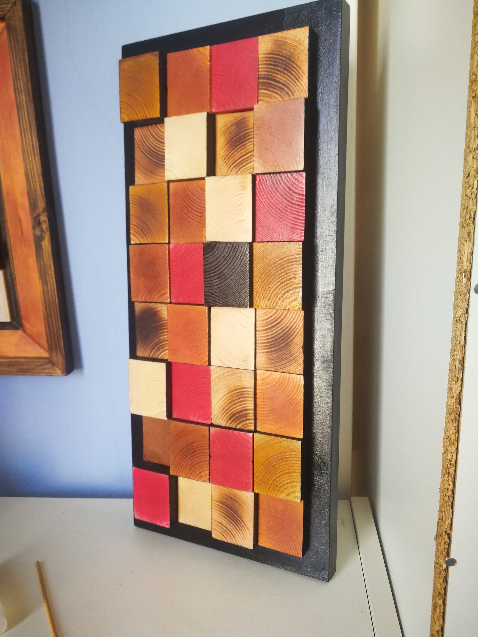 Square 322 picture made of wood art in 3D wood painting in Etsy