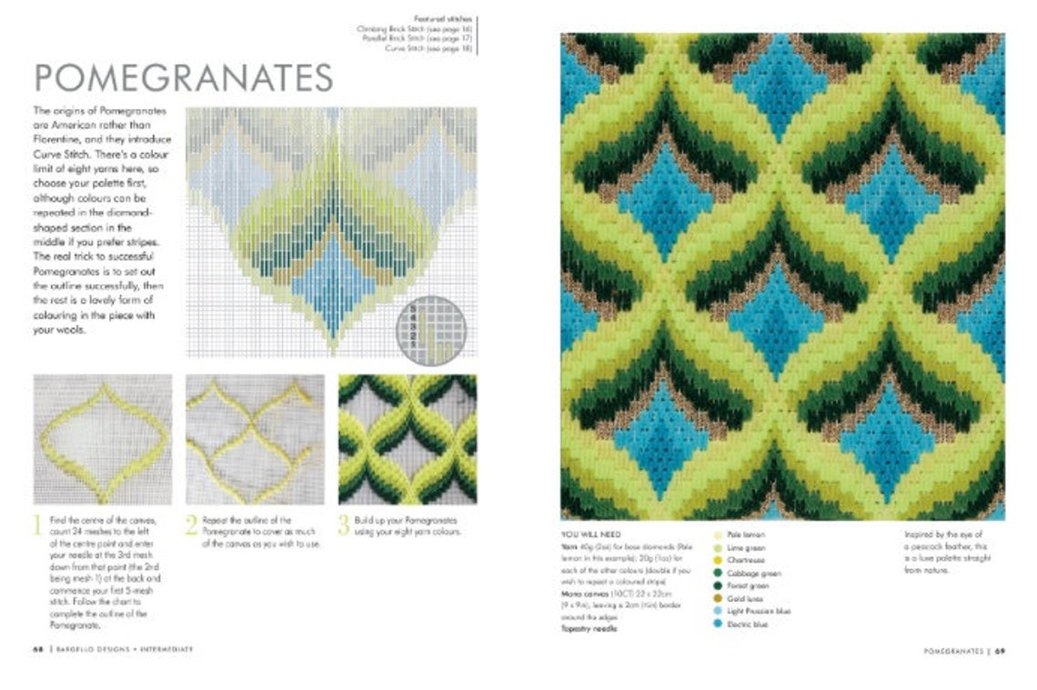 Bargello Stitch A Pattern Directory for Dramatic Needlepoint Etsy