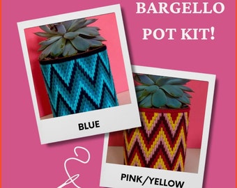 Bargello, Embroidery kit, pot holder, retro diy, craft, sewing, plant gift