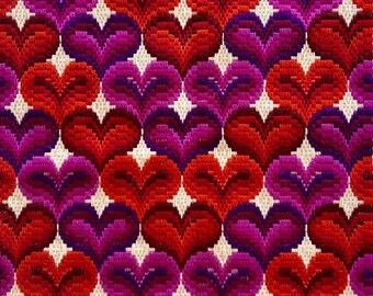 Full Embroidery Kit. DIY craft. Adult anxiety/stress relief. Stitch Along. Heart design.