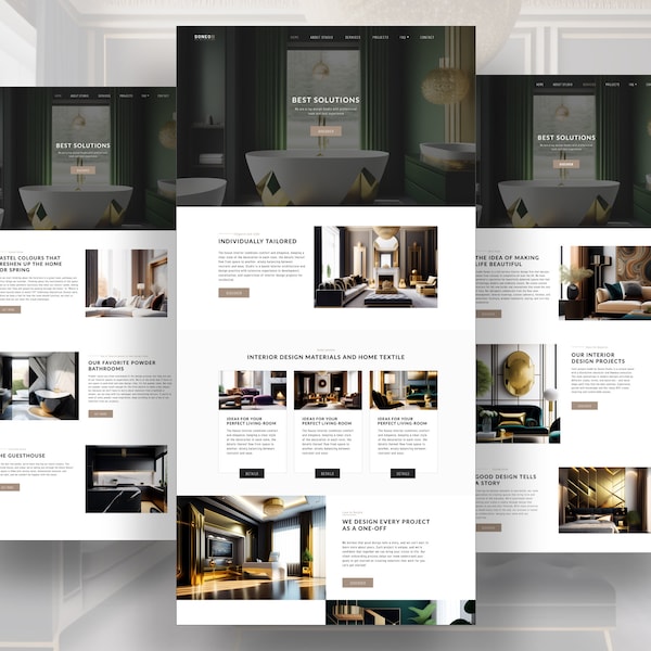 Custom Website Template Interior Design Studio Landing Architecture Design Website Template-Business Website html Themes-Modern website