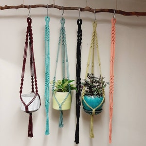 Macrame plant hanger, Plant hanger, Hanging planter, Plant lovers gifts, 28" Plant hanger, Simple plant hanger, Minimalist plant hanger