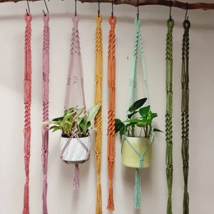 Macrame plant hanger, Plant hanger, Hanging planter, Plant lovers gifts, Simple plant hanger, Minimalist plant hanger