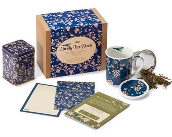 Tee Geschenkbox The Lovely Tea Duett 60 g Tee in Dose und Kräuterteetasse inkl. 2 Produktkarten, Winter-Tee  Teebox