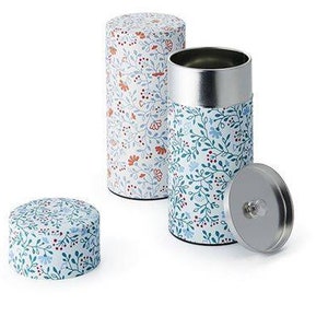 Storage tin, 150 g, tinplate, with aroma closure, 2-way assorted, H 15.5 cm, Ø 7.5 cm, tea tin, coffee tin, gift, cocoa tin image 1