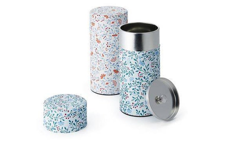 Storage tin, 150 g, tinplate, with aroma closure, 2-way assorted, H 15.5 cm, Ø 7.5 cm, tea tin, coffee tin, gift, cocoa tin image 1