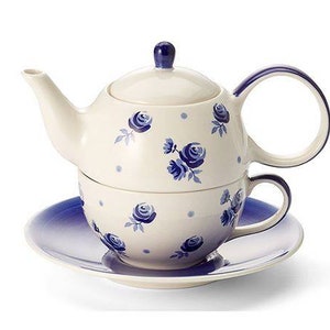 Tee Kanne aus Keramik, 1,9 l, Handbemalt, Teekanne, Teezubereitung Bild 4