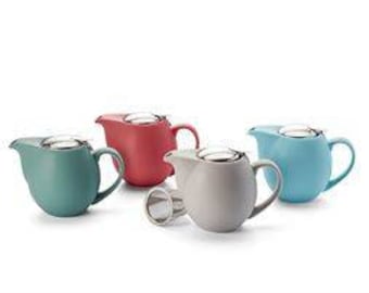 Tee Kanne Porzellan matt, 0,9 l, Höhe 15 cm, Durchmesser 5.7  cm, Teekanne, Teezubereitung, verschiedene Farbvariationen vorhanden, Geschenk
