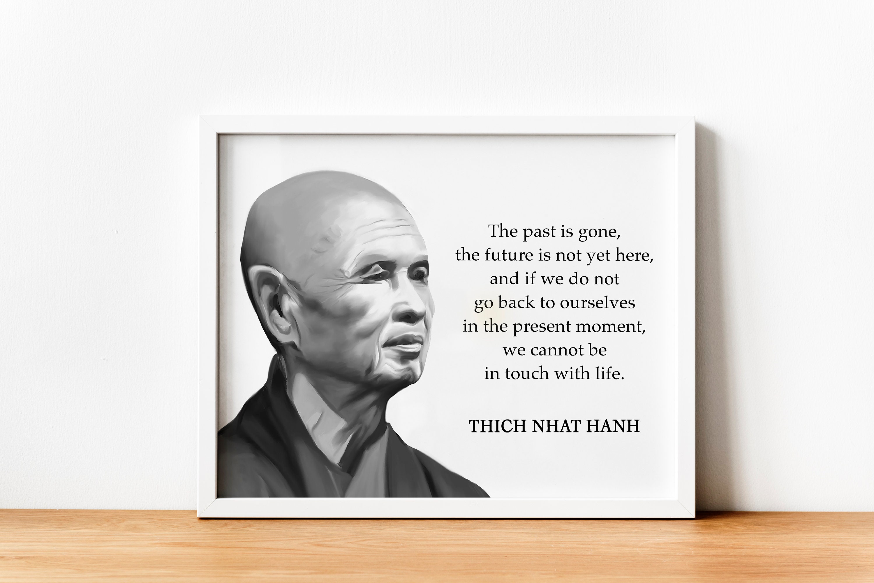 Thich Nhat Hanh Quotes Nhat Hanh Portrait Mindfulness Wall Art Decor ...