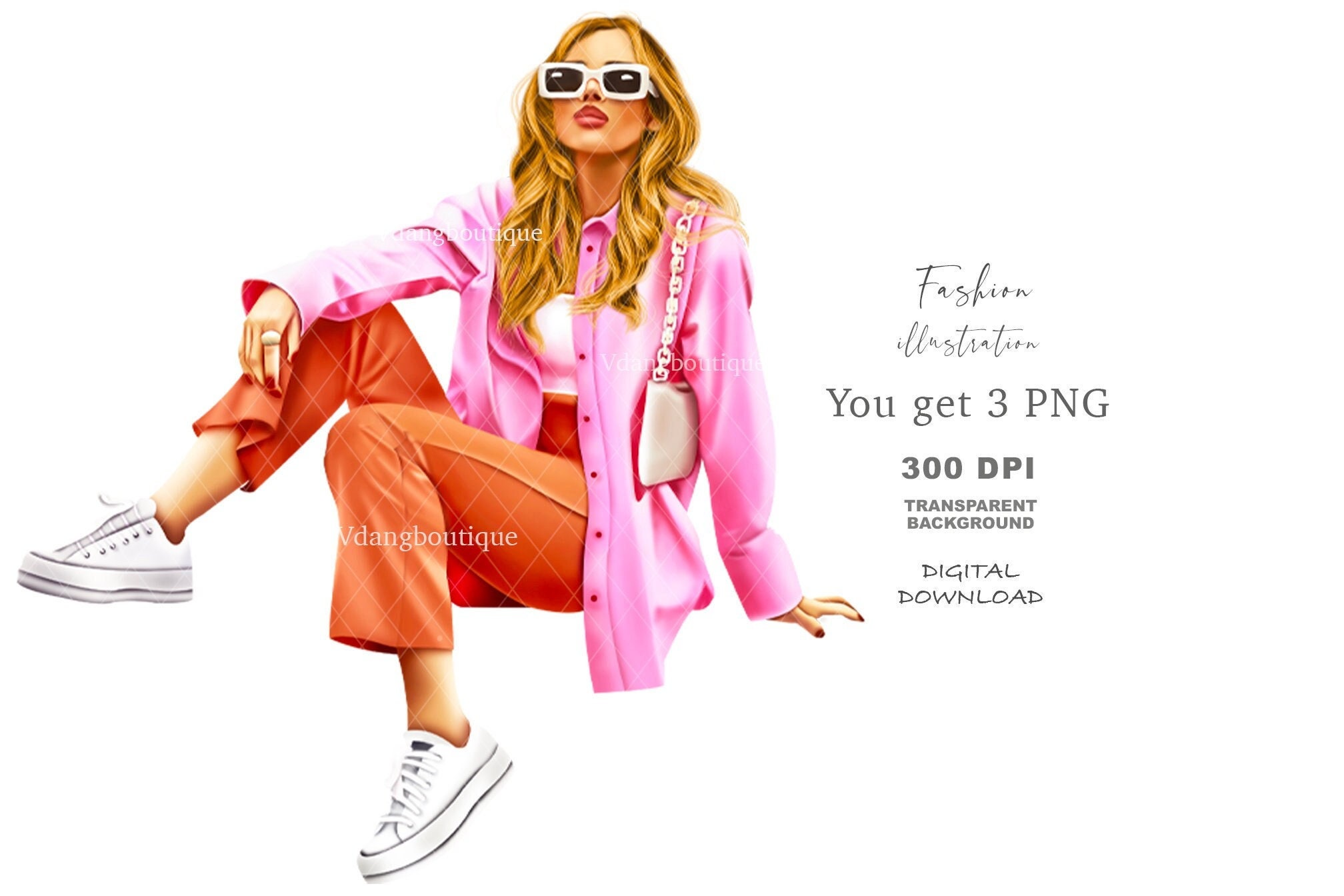 Modern Girl Clip Art PNG, Girl PNG, Fashion Girl Clipart, Clip Art and