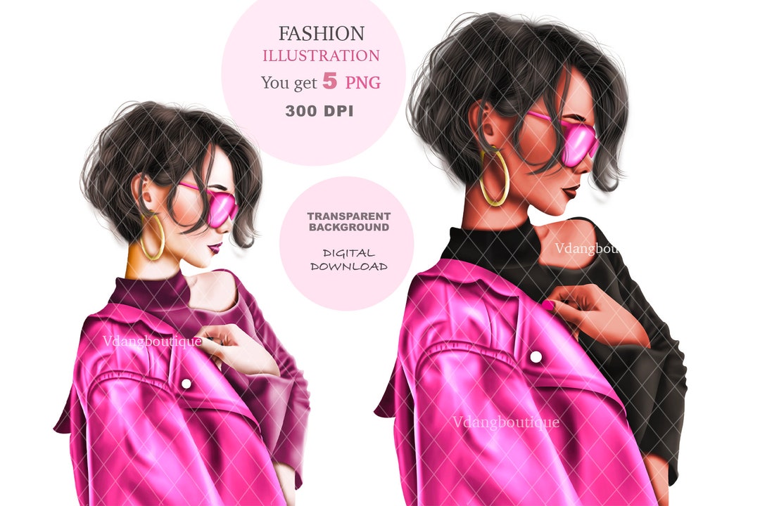 Modern Girl Clip Art , Fashion Girl Clip Art, Fashion Illustration