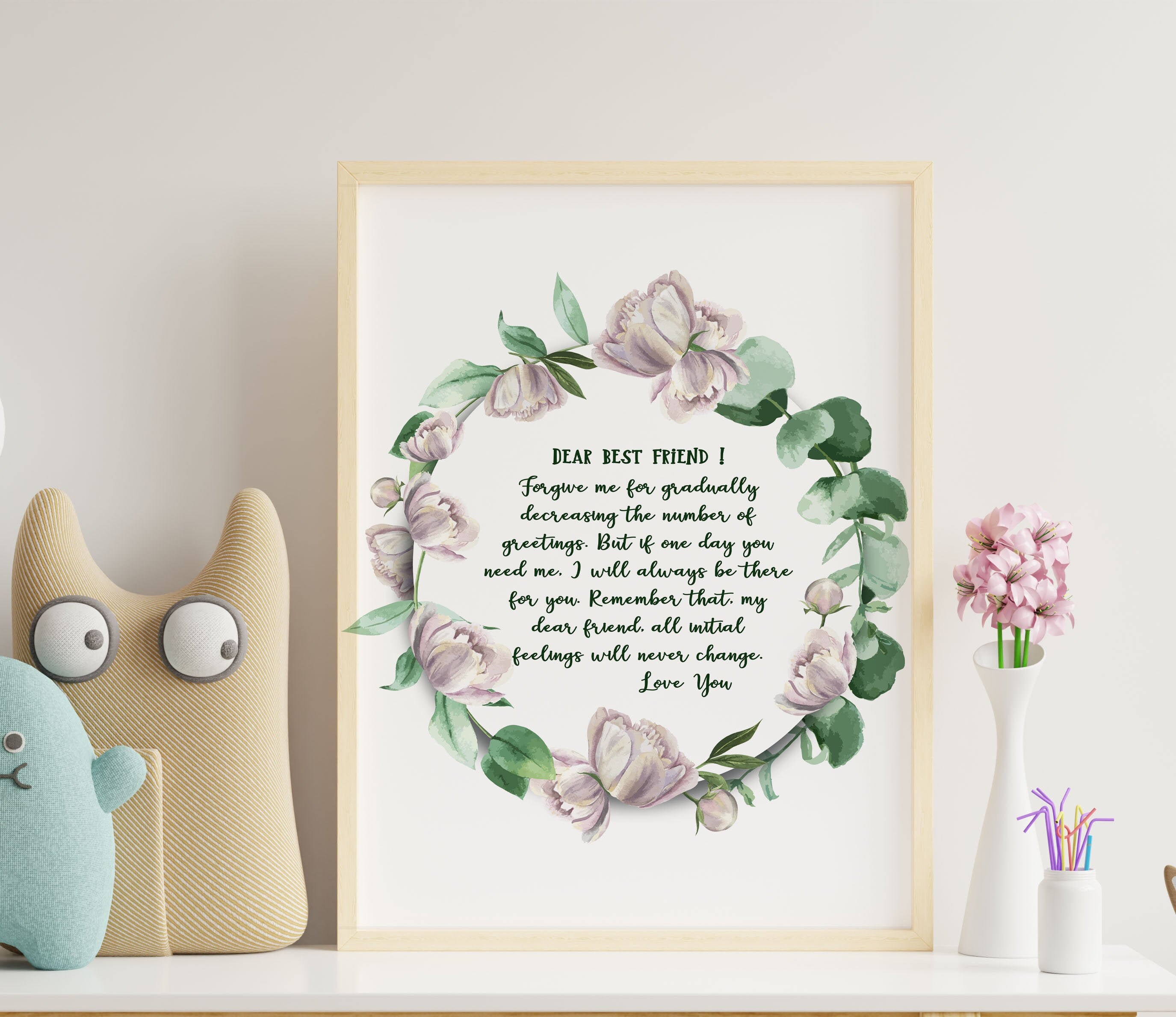 Dear Best Friend Friendship Quotes Meaningful Printable Home Etsy