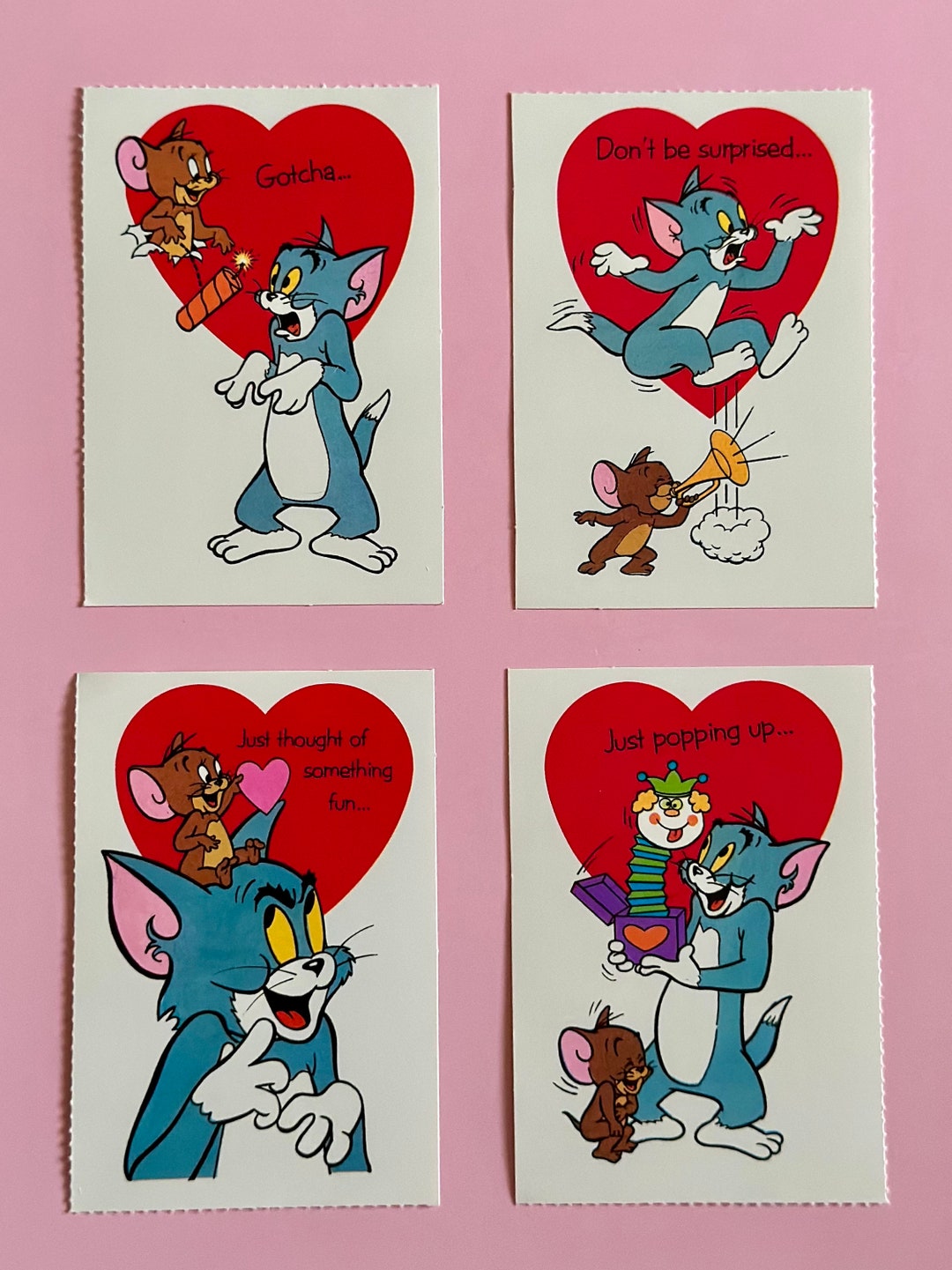 4 Vintage Tom &amp; Jerry Valentine Cards - Etsy