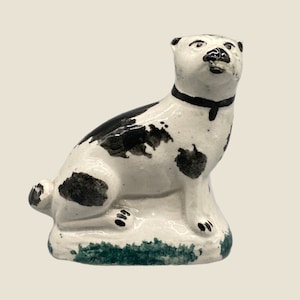Antique 19th Century Pottery Figure of a Pug Dog