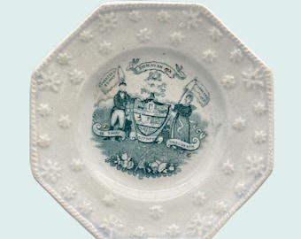 Pair of Victorian Pottery Child's Nursery Plates, Temperance Arms, circa 1850