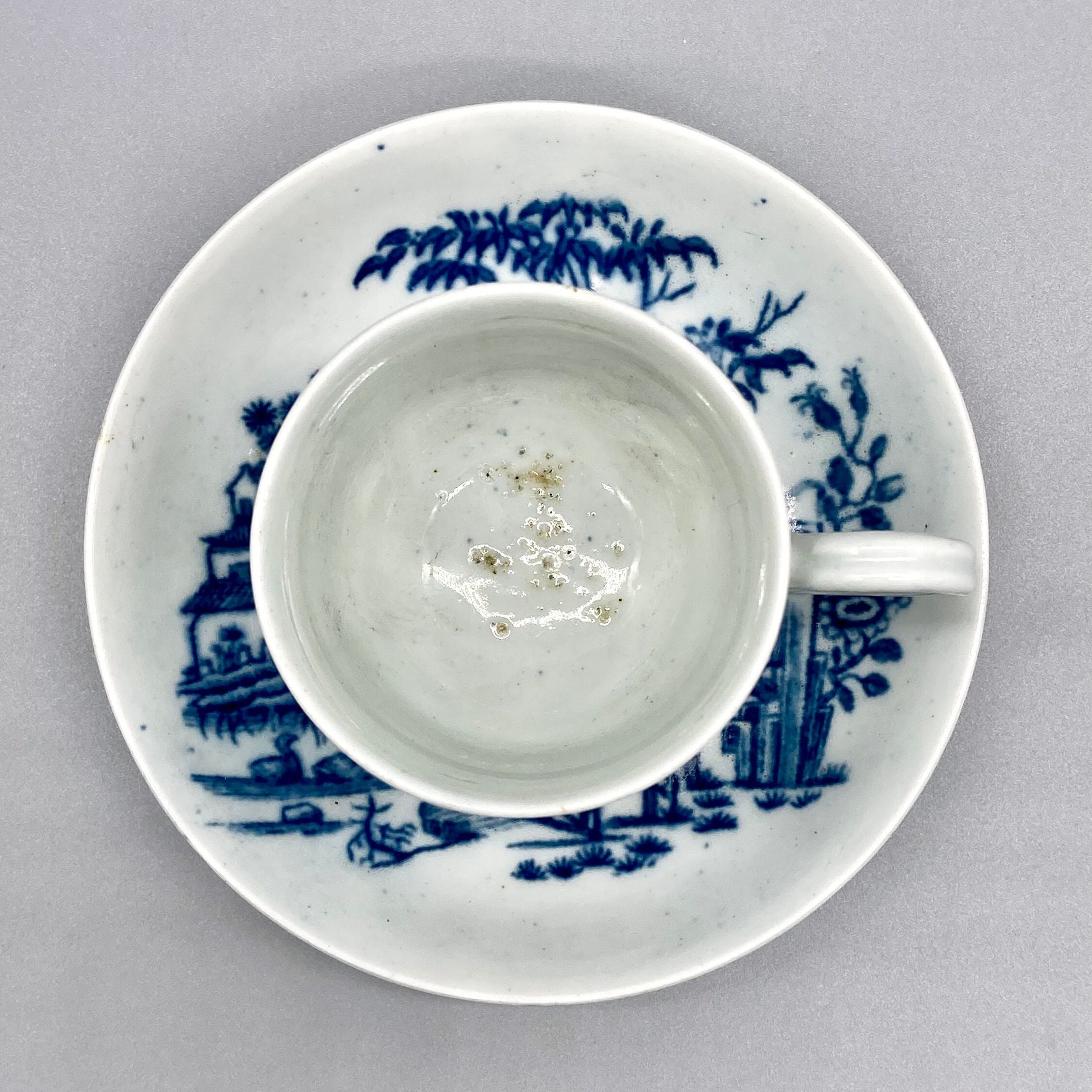 Worcester Porcelain Coffee Cup & Saucer, Plantation Pattern