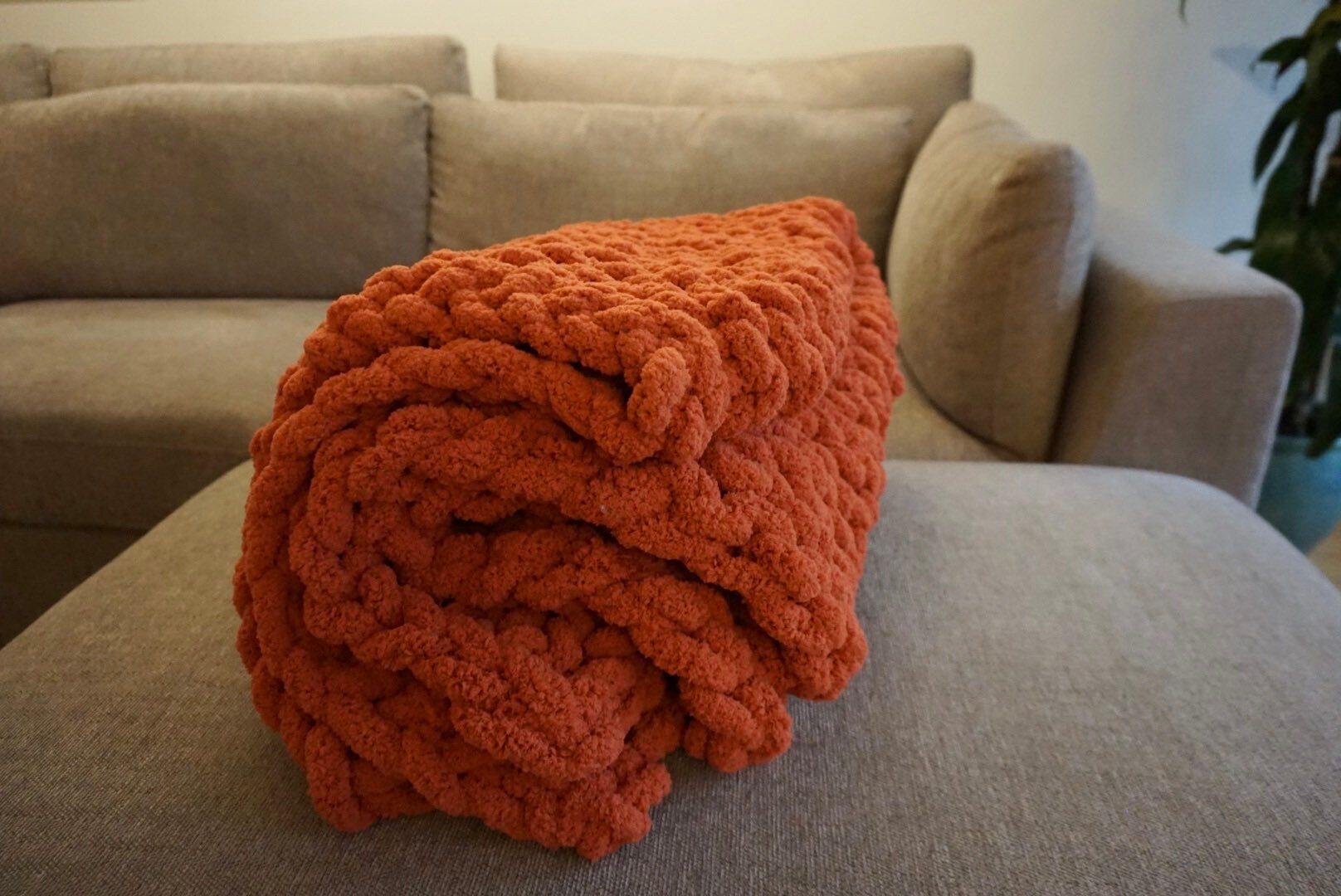 Terra Cotta Chunky Knit Blanket HANDMADE CHENILLE throw Etsy