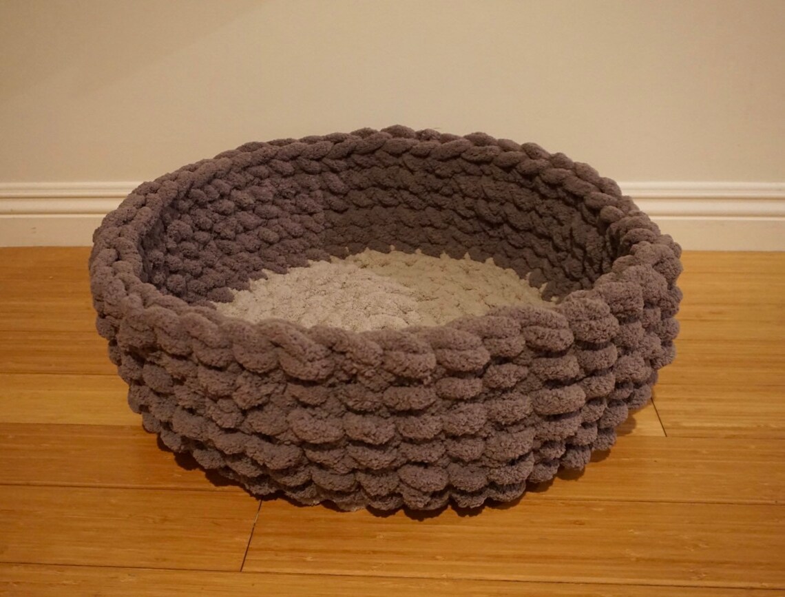 Cat Bed Handmade CHUNKY KNIT Pet Bed super soft chenille Etsy