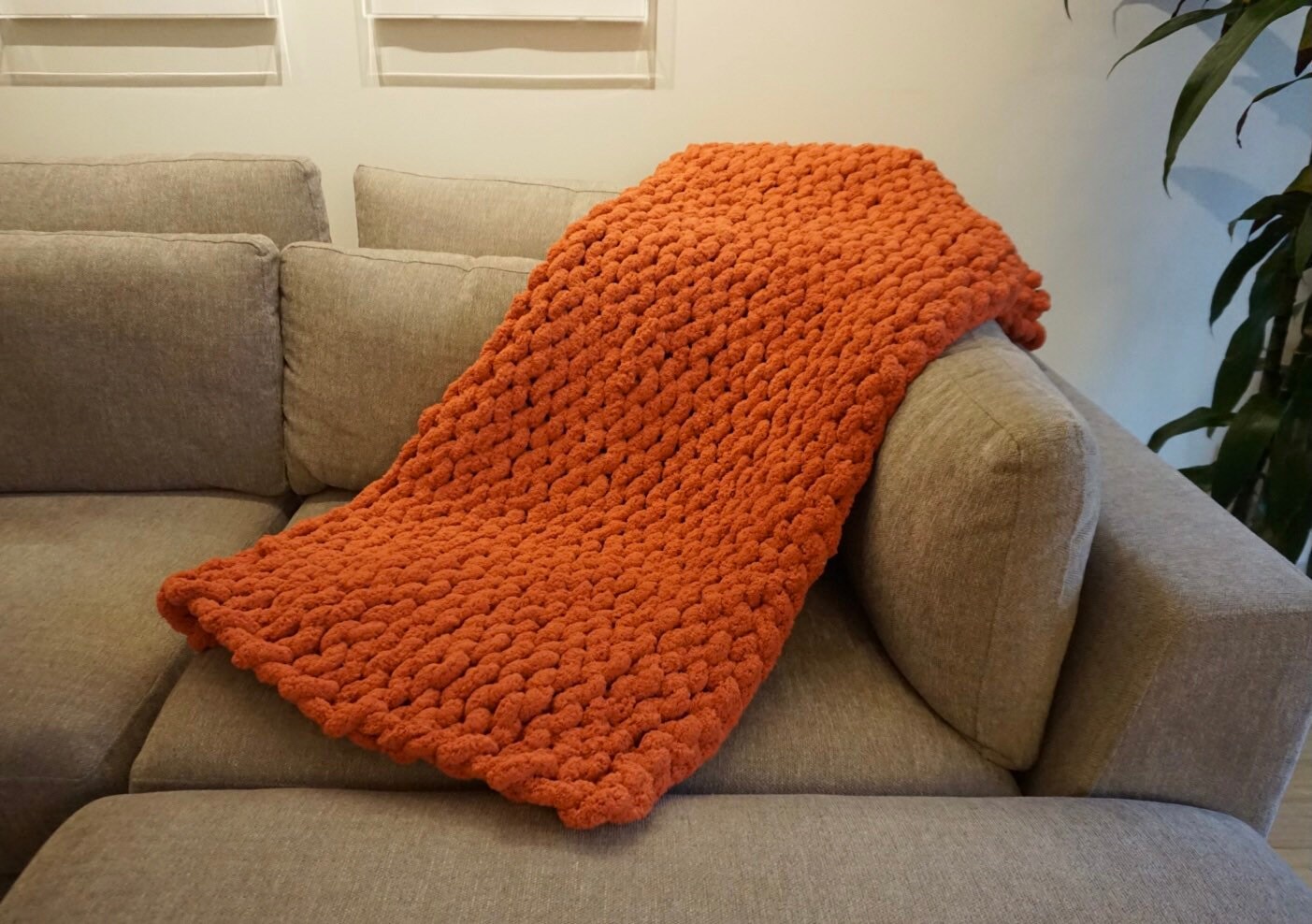 Terra Cotta Chunky Knit Blanket HANDMADE CHENILLE throw Etsy