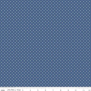 Swiss Dots by Riley Blake - Denim (by the Yard)