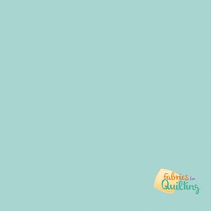 Pode incluir: Um fundo azul claro sólido com o texto "fabrics for quilting" em uma caixa amarela com contorno verde.