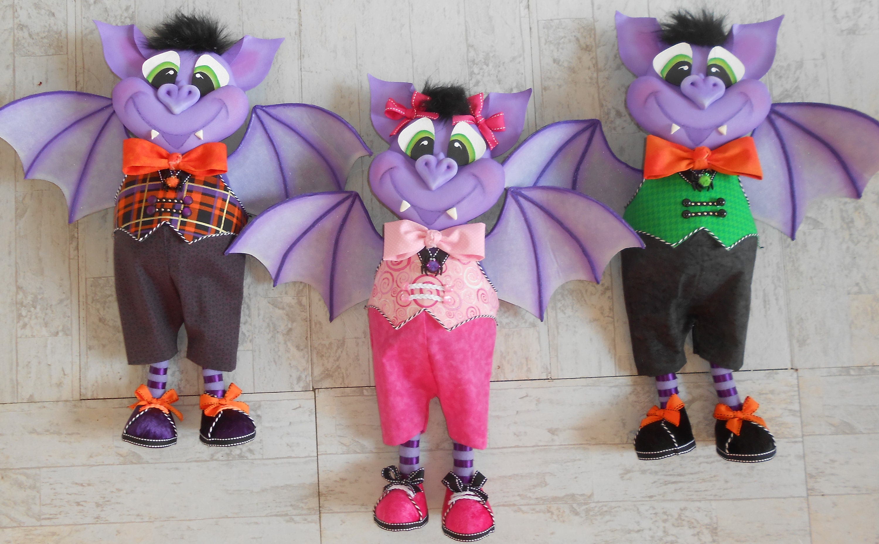 Whimsical Bat Wreath Attachment: Halloween Front Door Decor