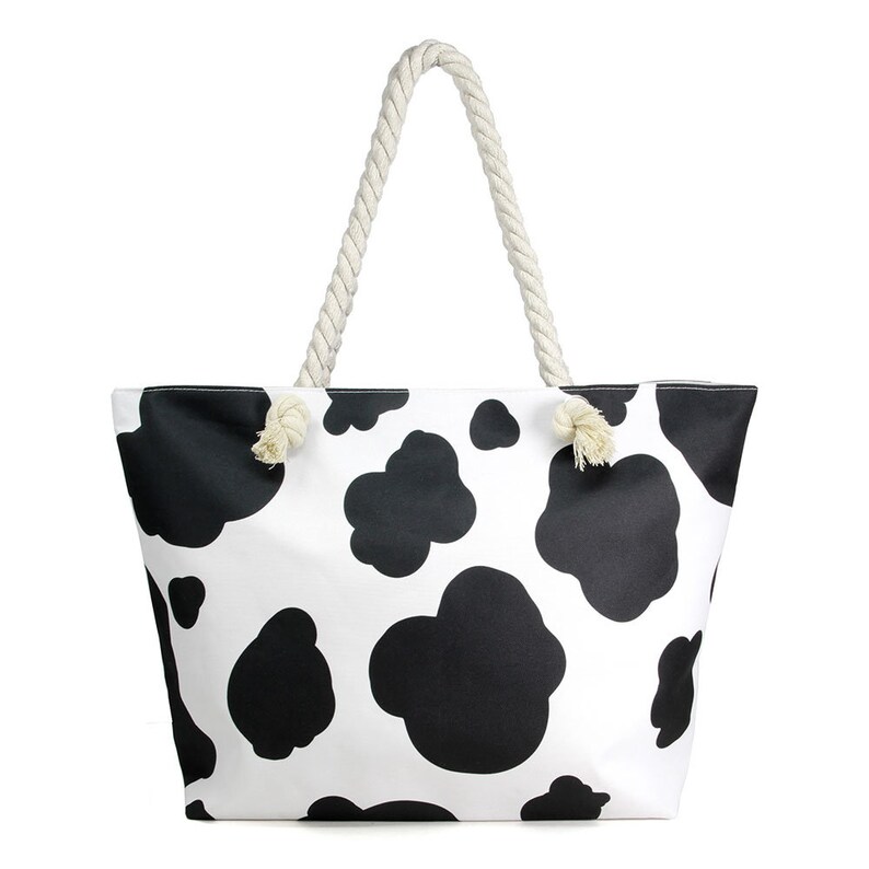 Cow Print Beach Tote Bag Summer Cruise