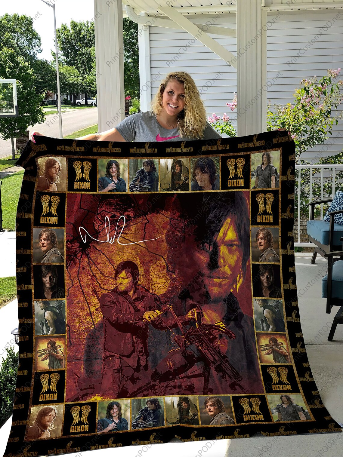 H The Walking Dead Daryl Dixon Quilt Blanket Ver 4 1 Etsy